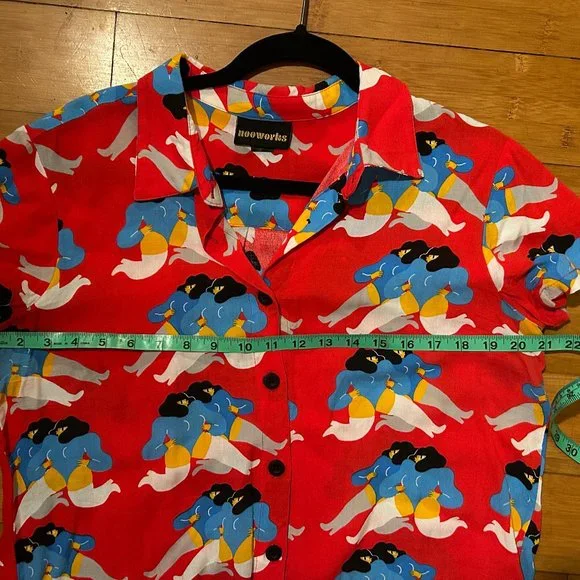 Nooworks RARE Dancing Ladies Button Up Size Large - Picture 7 of 12